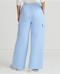 Lands' End Women's Serious Sweats High Rise Wide Leg Cargo Pant