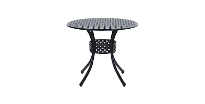 Slickblue Round Metal Outdoor Patio Table in Cast Aluminum