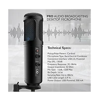 Pyle Usb Desktop Microphone with Tripod Stand for Podcasting, Gaming & Streaming