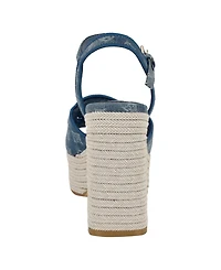 Guess Women's Formaly-g Cutout Fabric Logo Platform Espadrille Sandals
