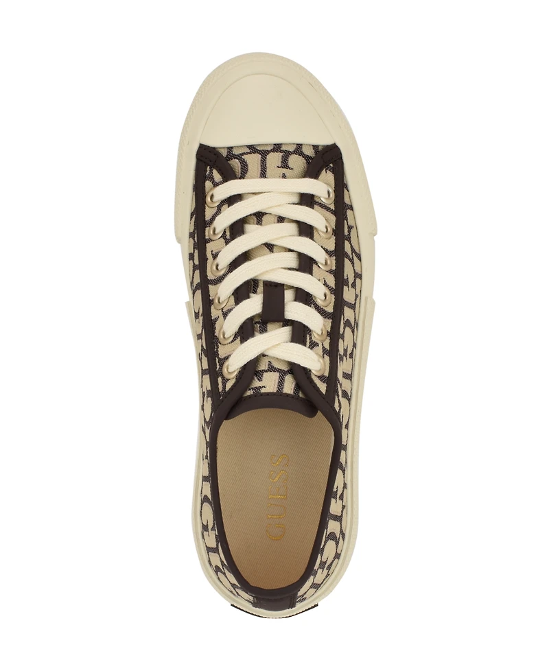 Guess Women's Carey Jacquard Logo Low-Top Lace-Up Sneakers