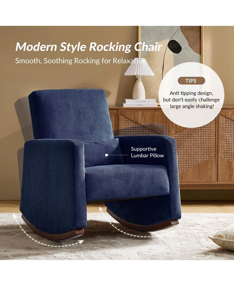 Hulala Home Tom Modern Rocking Chair with Solid Wood