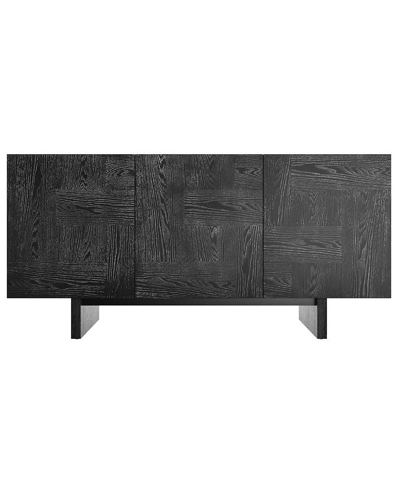 Mid-Century Solid Wood Sideboard Buffet Cabinet