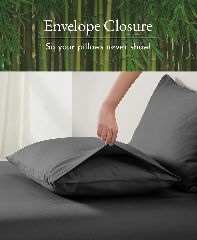 Silky Soft 100% Rayon from Bamboo Pillowcases Standard Size, Set Of 2 For Smooth Hair & Skin, Fits Queen Pillows by California Design Den