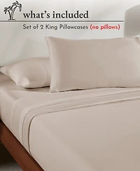 King Pillowcases - 100% Cotton, Set of 2 Soft & Cooling Sateen Weave Cases, Perfect Fit for Pillows by California Design Den