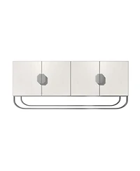 Boyel Living 4-Door Buffet Cabinet with U-Shaped Stainless Steel Legs