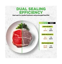 NutriChef Deluxe Vacuum Sealer with Silver Handle for Food Storage