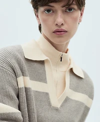 Mango Women's Polo Neck Knitted Sweater