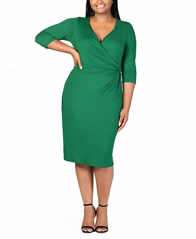24seven Comfort Apparel Plus Wrap Dress