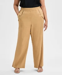 I.n.c. International Concepts Plus Pull-On Wide-Leg Pants, Exclusively at Macy's