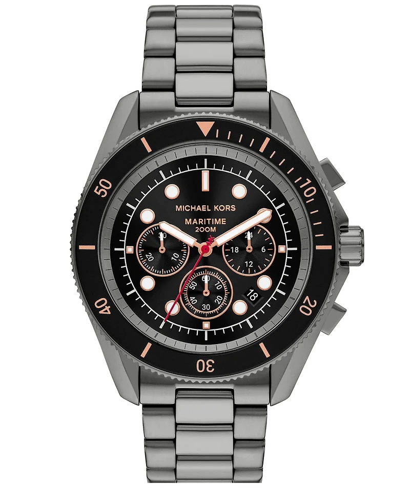 Michael Kors Men's Maritime Chronograph Gunmetal Stainless Steel Watch, 45mm