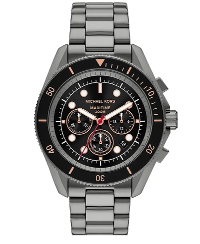 Michael Kors Men's Maritime Chronograph Gunmetal Stainless Steel Watch, 45mm