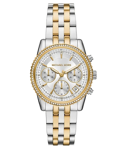 Michael Kors Women's Mini Bryant Chronograph Two-Tone Stainless Steel Watch, 35mm