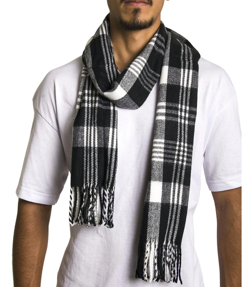 Alpine Swiss Men's Scarf Soft 80 Inch Long Warm Scarves Plaids Winter Shawl