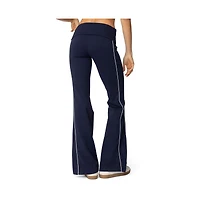 Edikted Womens Livie Fold Over Flared Leggings