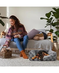 Reserve Checkered Cuddler, Ultra-Soft & Elegant Pet Bed for Dogs & Cats, Designed for Comfort and Durability