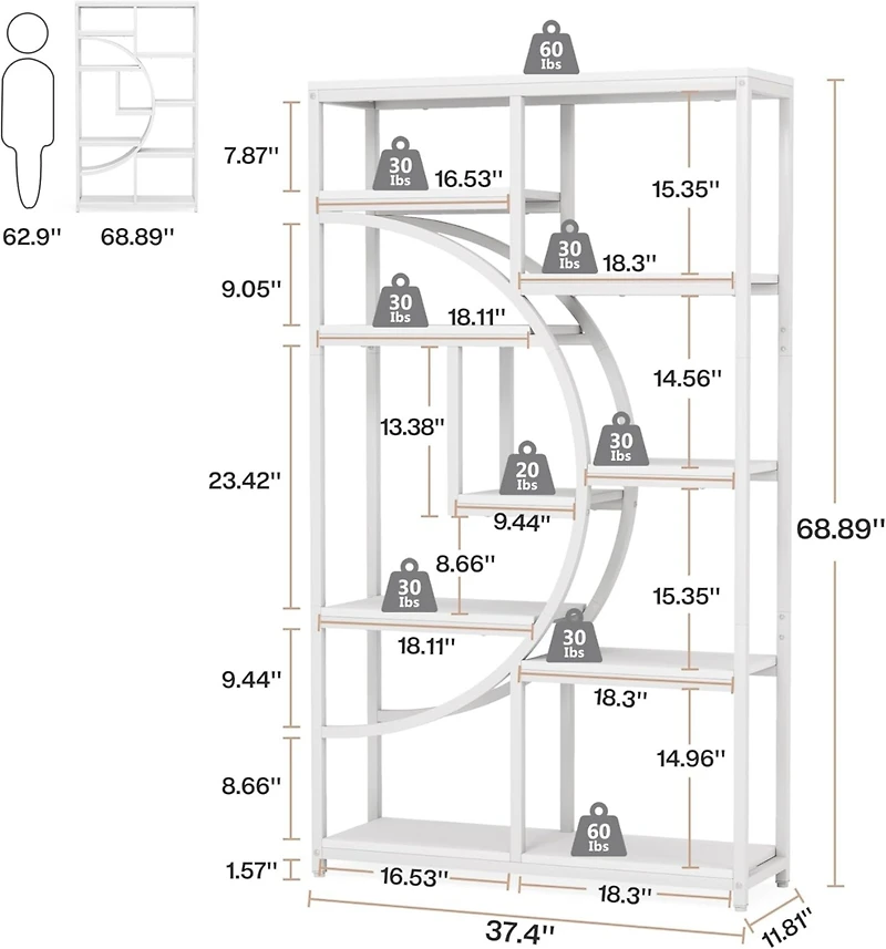 Tribesigns 9-Tier Shoe Storage Organizer, Heavy Duty 72-Pair Shoe Rack for Closet, Entryway, Bedroom, or Hallway, Black Shoes Shelf with Side Hooks, P