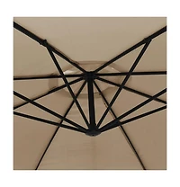 Cantilever Garden Parasol with Aluminum Pole 137.8" Taupe