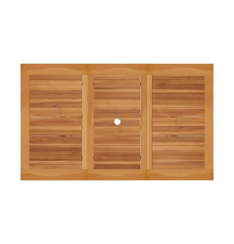 vidaXL Patio Table 59.1"x35.4"x29.5" Solid Teak Wood
