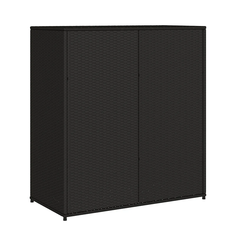 vidaXL Patio Storage Cabinet Black 41.3"x21.7"x44.5" Poly Rattan