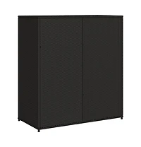 vidaXL Patio Storage Cabinet Black 41.3"x21.7"x44.5" Poly Rattan