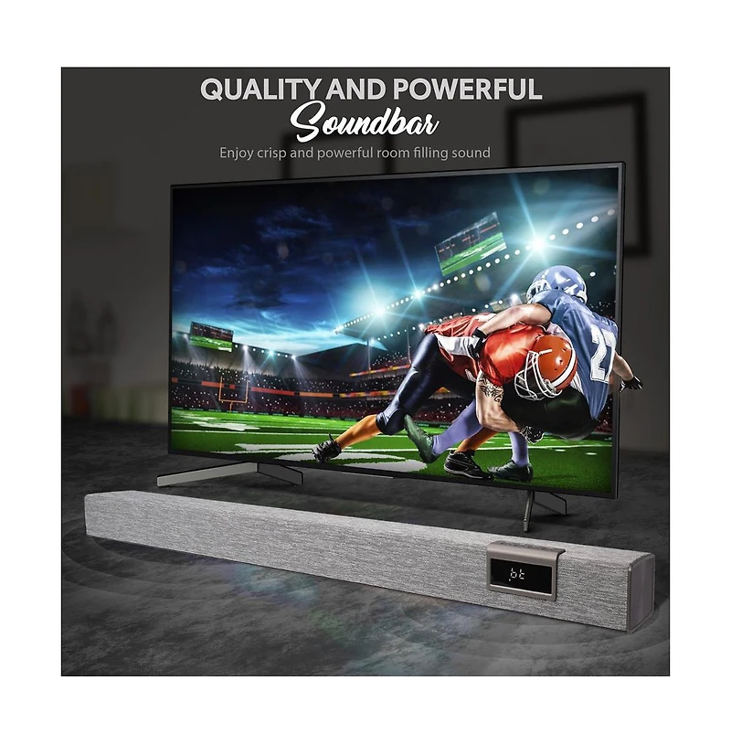 Pyle 35-Inch 2.1 Channel Convertible Soundbar, Wireless Bluetooth Speaker with Led Lights and Remote Control