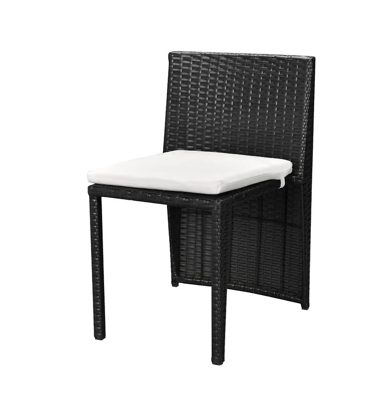 vidaXL 3 Piece Bistro Set with Cushions Poly Rattan Black