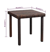 vidaXL Sun Lounger with Cushion & Table Poly Rattan Brown