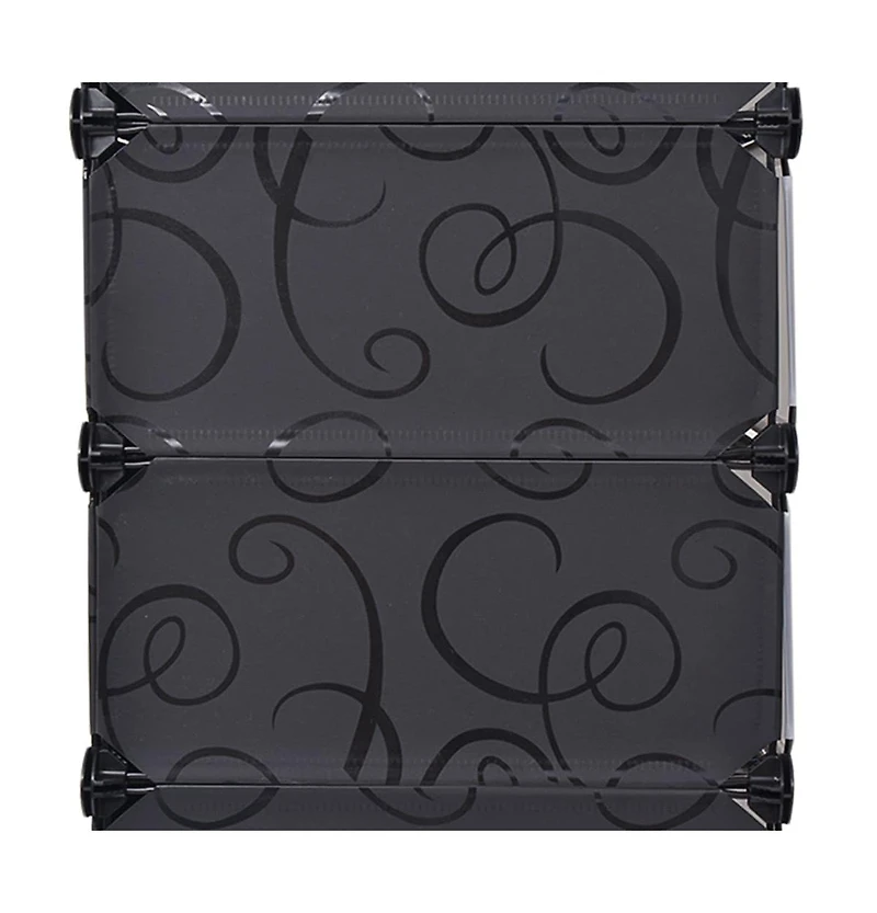 vidaXL Interlocking Shoe Organizer with 10 Compartments Black