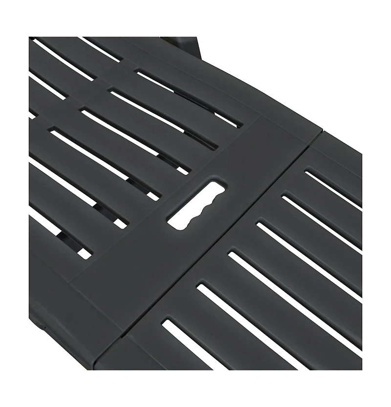 vidaXL Sun Lounger with Footrest Plastic Anthracite