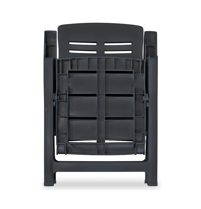 Reclining Patio Chairs 2 pcs Plastic Anthracite