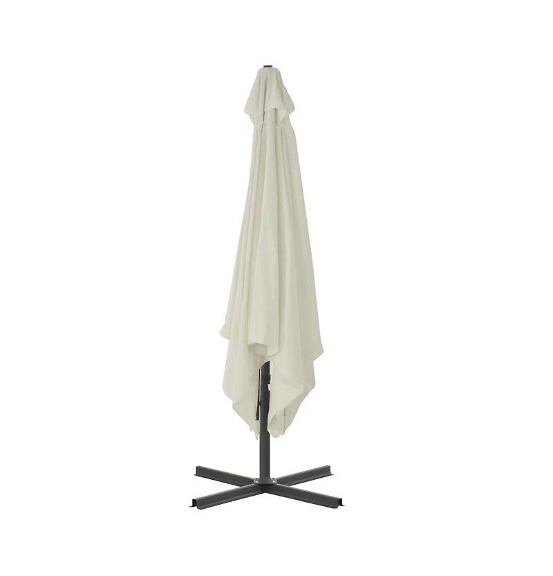 Garden Parasol with Steel Pole 98.4"x98.4" Sand