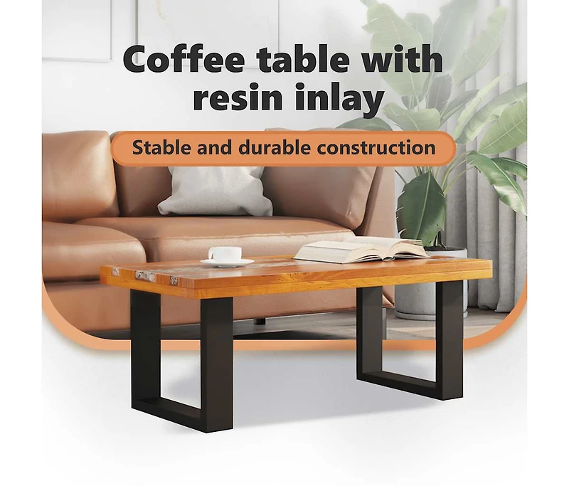 Coffee Table Teak Resin 39.4"x19.7"
