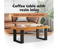 Coffee Table Teak Resin 39.4"x19.7"