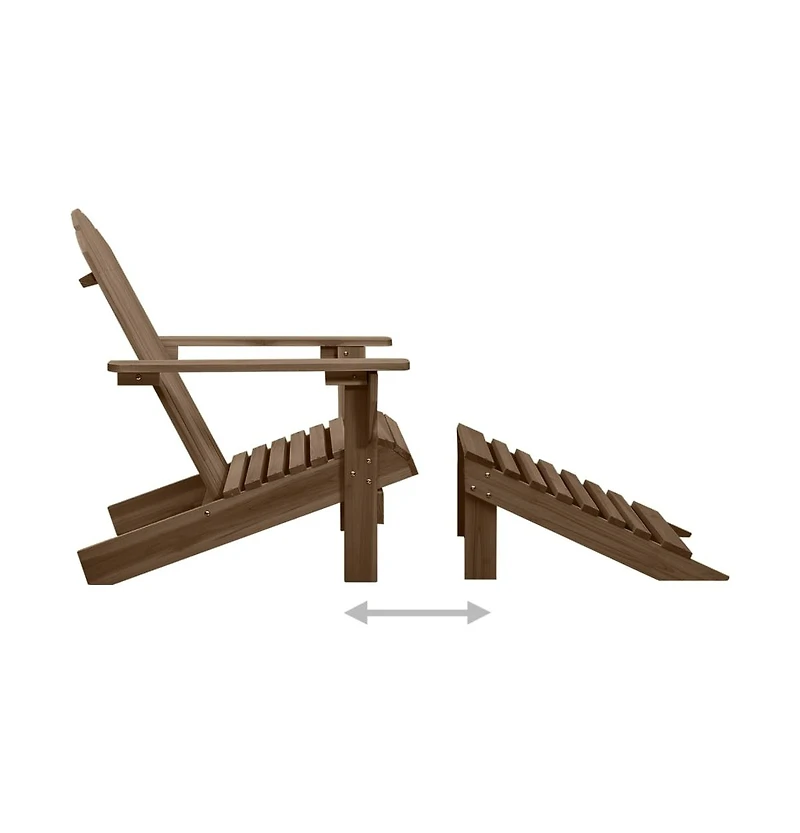 Patio Chair with Ottoman Wood Brown