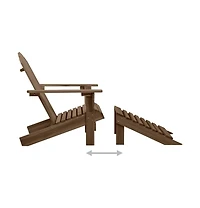 Patio Chair with Ottoman Wood Brown