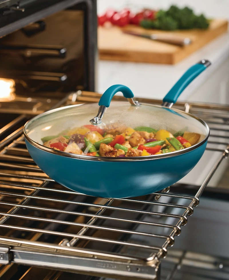 Rachael Ray Cucina Ceramic Nonstick 11" Stir Fry Pan with Lid