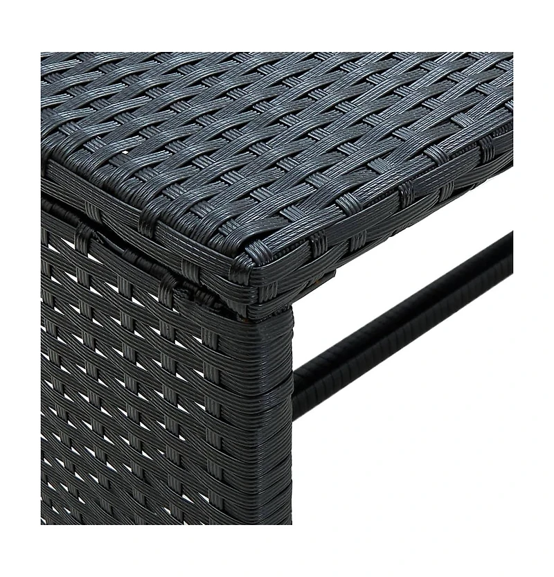 vidaXL 4 Piece Patio Lounge Set with Cushions Poly Rattan Black
