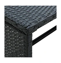 vidaXL 4 Piece Patio Lounge Set with Cushions Poly Rattan Black