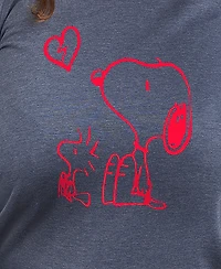 Hybrid Apparel Plus Peanuts Valentines Day Broken Heart Graphic Crew Neck Top