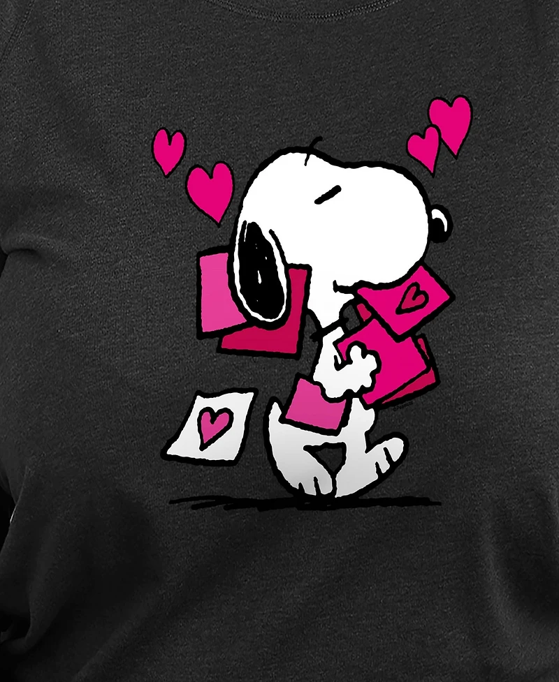Hybrid Apparel Plus Peanuts Snoopy Valentines Day Graphic Crew Neck Top