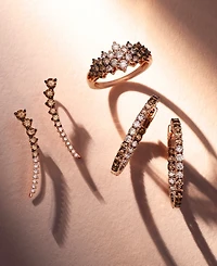 Le Vian Chocolate Ombre Diamond Ear Climbers (7/8 ct. t.w.) 14k Rose Gold