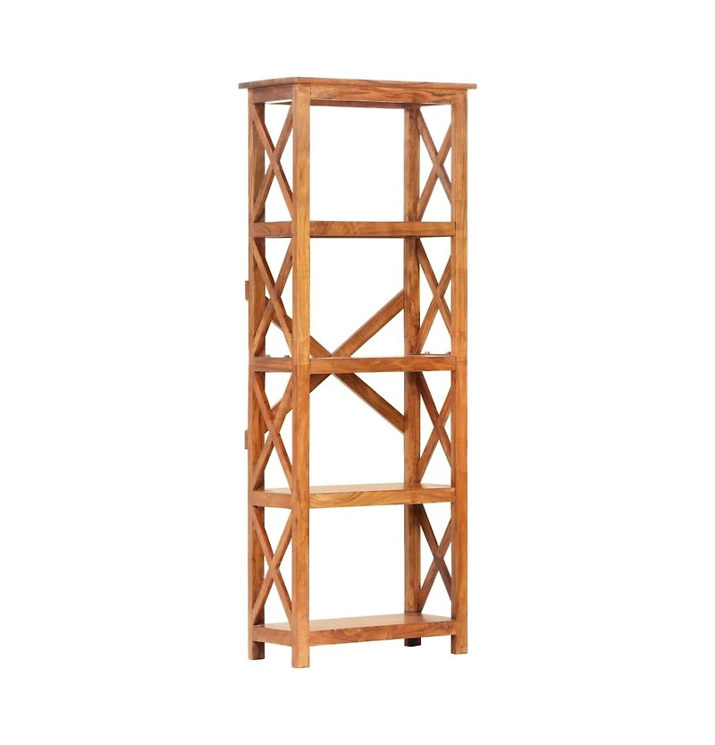 Bookshelf 23.6"x11.8"x63" Solid Acacia Wood Honey Finish