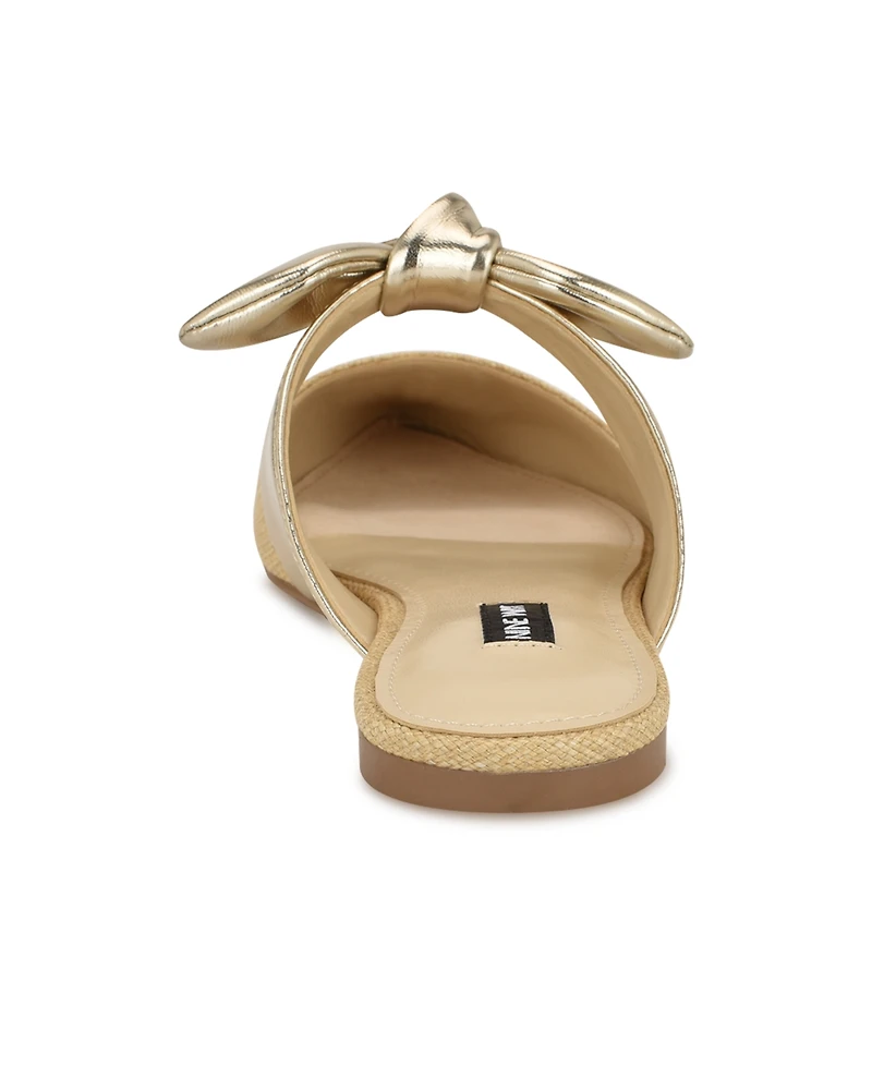 Nine West Women's Bowin Bow Strap Mule Flats