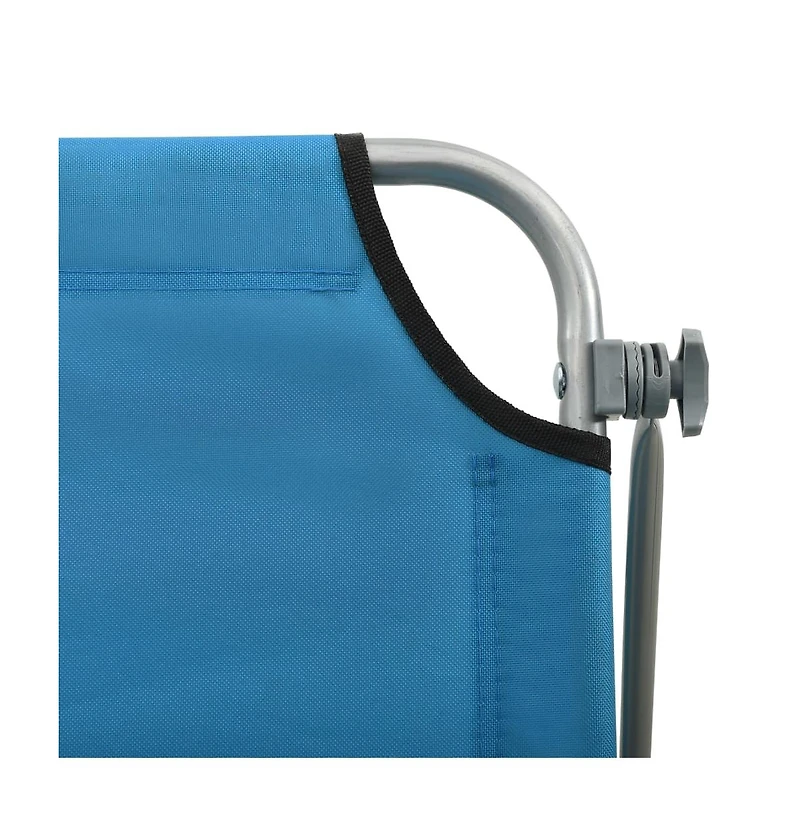 vidaXL Sun Lounger with Canopy Steel Blue