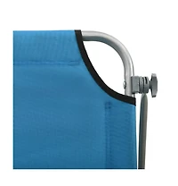 vidaXL Sun Lounger with Canopy Steel Blue