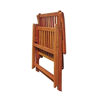 Folding Patio Chairs 3 pcs Solid Acacia Wood