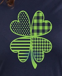 Hybrid Apparel Plus Trendy Patterned Shamrock Graphic Crew Neck T-Shirt