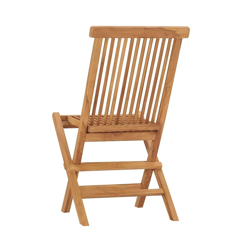 Folding Patio Chairs 2 pcs Solid Teak Wood