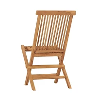Folding Patio Chairs 2 pcs Solid Teak Wood